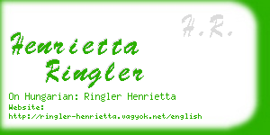 henrietta ringler business card